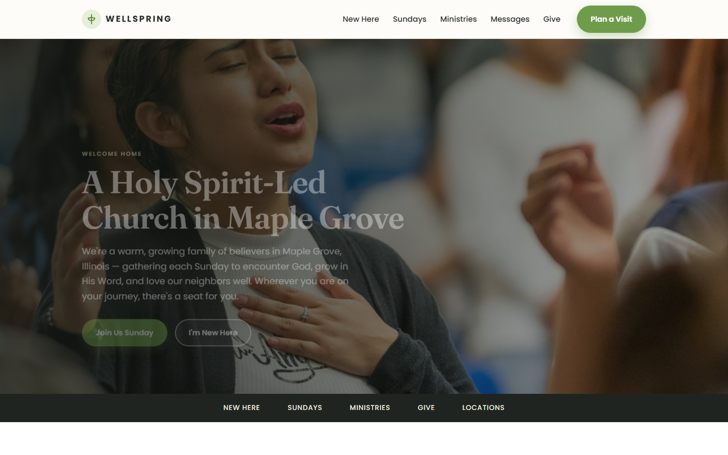 Wellspring Church website preview